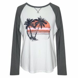 Urban Pipeline‎ Ultimate Tee Mens Large Long Sleeve Graphic Palm Sunset